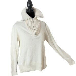 B.Draddy Scottish Cashmere Jane Zip Funnel Neck Sweater Womens‎ S Cozy Soft